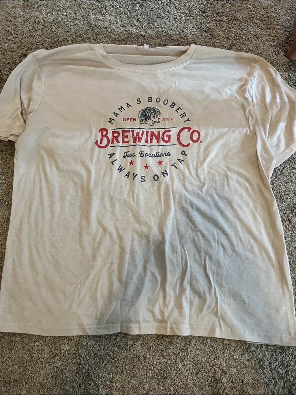 Brewing Co. Graphic Tee - Cream with Red & Navy Logo